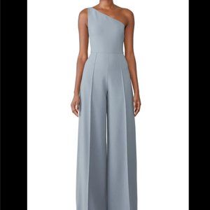 Christian Siriano One Shoulder Dusty Blue Jumpsuit Size 0